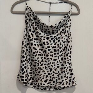 Express XS Leopard Print Cowl Neck tank Top